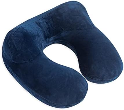 Makimoo Inflatable Travel Pillow with Velvet Cover