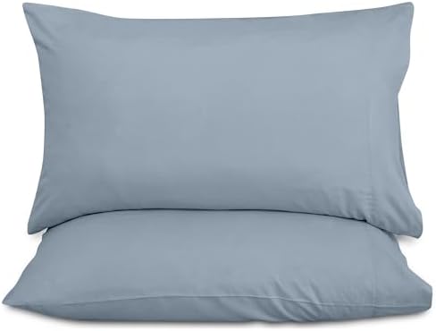 ROYALE LINENS 300 TC Cotton Pillowcases Set of 2 Queen 20x30 Lake Blue
