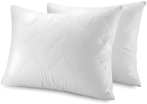 Waterguard Quilted Pillow Protector - Waterproof Bed Bug Proof Zippered