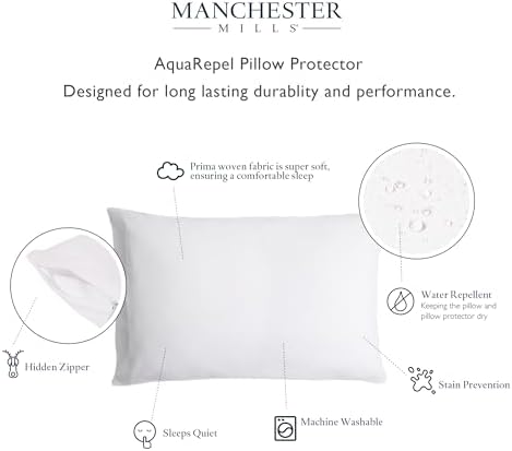 AquaRepel Pillow Protector - 21x26 Cotton Zipper Closure
