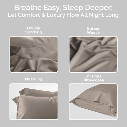 Bamtek Bamboo Cooling King Size Pillowcase Set of 2