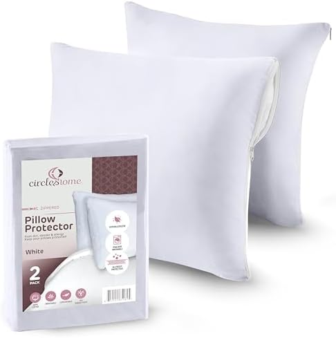 CIRCLESHOME Throw Pillow Protectors 16x16 Square 2 Pack