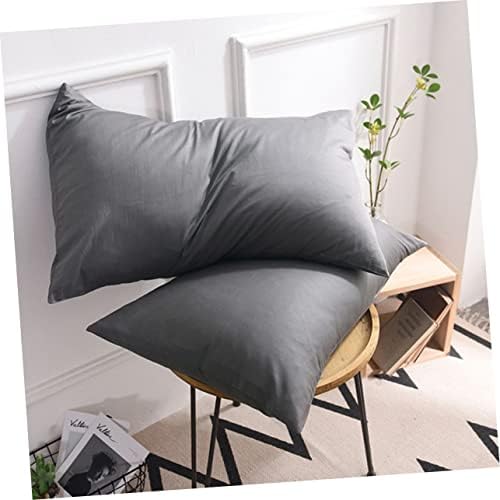 HOLIDYOYO 1 Pair Dark Grey Cotton Pillowcase - Soft Simple Design 1