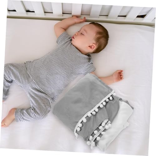 YARNOW Crib Skirt Pompom Decor Cotton Bed Cover