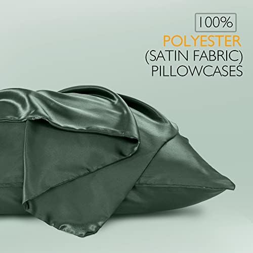 Vonty 2Pcs Body Satin Pillowcases - Forest Green