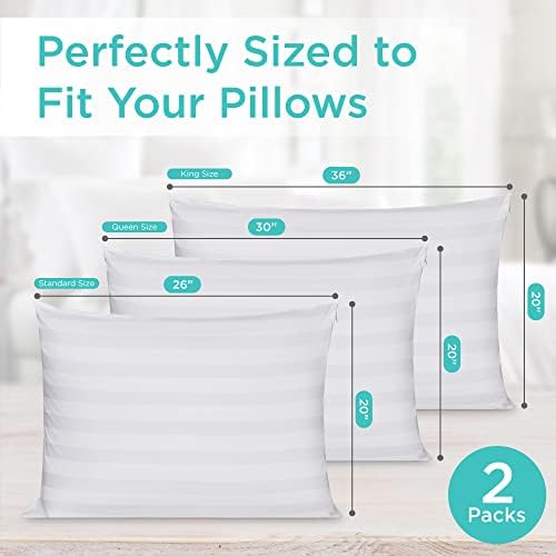 Continental Bedding Damask Zippered Pillow Protector Set of 2