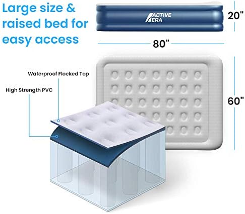 Active Era Premium 20 Queen Air Mattress with Built in Pump