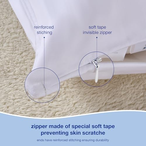 Stnomy Premium Cotton Pillow Protectors 2 Pack Queen Size