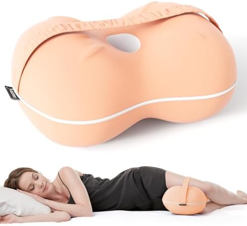 Cooling Knee Pillow for Side Sleepers - Memory Foam with Strap 1