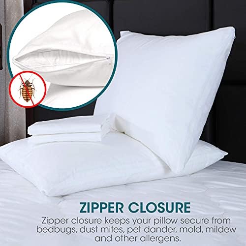 Micropuft Pillow Protectors with Zipper - 4 Pack 20x26 1