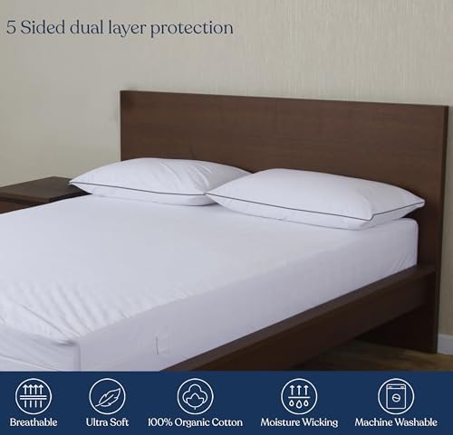 Delara Organic Pillow Protectors with Zipped Closure