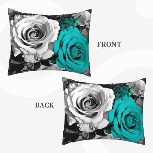 Rose Flowers Pillow Cases Set of 2 - Microfiber Travel Pillowcase with Hidden Zipper