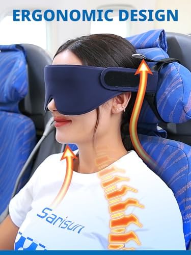 SARISUN Airplane Head Strap 3D Eye Mask with 360 Support 1