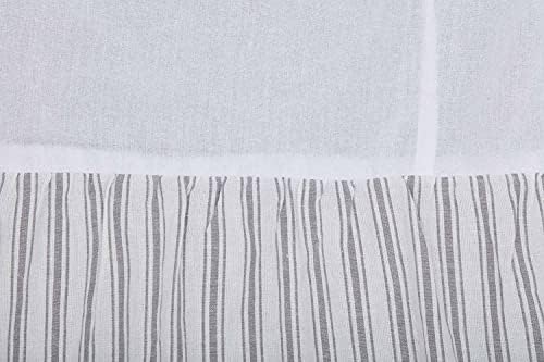 Piper Classics Timeless Ticking Ruffled Twin Bed Skirt