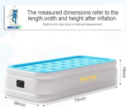 REACH HOPE Air Mattress Twin with Built-in Pump - Blue