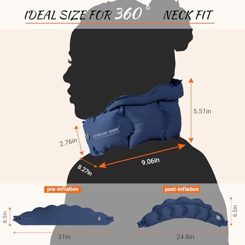ZugBie Inflatable Travel Pillow with 3 Eye Masks