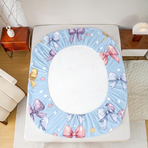 Manfei Dreamy Fairy Tale Blue Fitted Sheet Set with Pillowcases 1