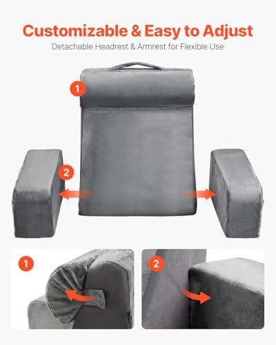 VEVOR Reading Pillow with Armrest and 3 Pockets