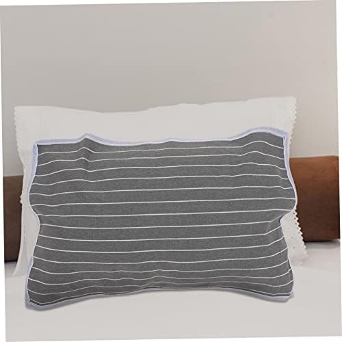 GRIRIW 2pcs Sweat Absorbing Pillow Towel with Skid Design Gray Stripe