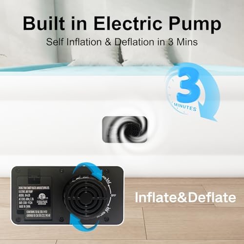REACH HOPE Air Mattress Twin with Built-in Pump - Blue