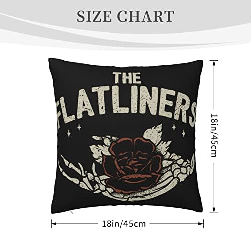 AMIOUDR Throw Pillow Covers Rock Flatliners 18x18 Inch Square Pillowcase with Hidden Zipper
