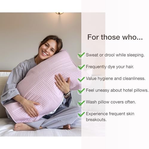 2 Pack Cotton Quilted Pillow Protectors with Elastic Bands