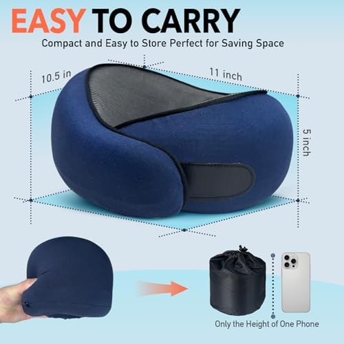 Travel Pillow with 360 Neck Support and Memory Foam