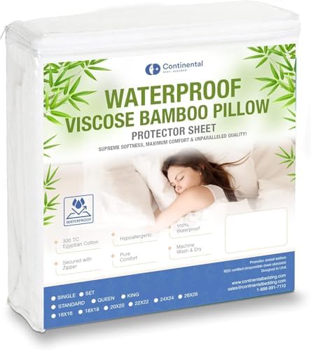 Continental Bedding Bamboo Viscose Pillow Protector 20x26