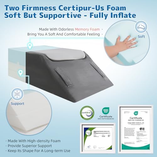 LOFE Adjustable Leg Elevation Pillow 6 Heights with Cooling Cover