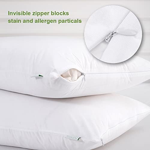 2 Pack Waterproof Pillow Protectors - Cooling Lyocell Pillow Covers