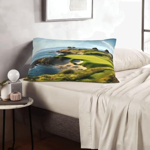 Seaside Golf Course Pillow Cases Set of 2 Microfiber with Hidden Zipper
