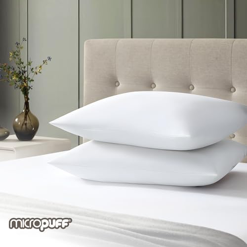 MICROPUFF Standard Pillow Cases 4 Pack - Hypoallergenic Breathable