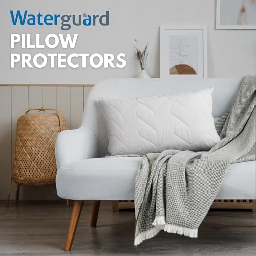 Waterguard Quilted Pillow Protector - Waterproof Bed Bug Proof Zippered
