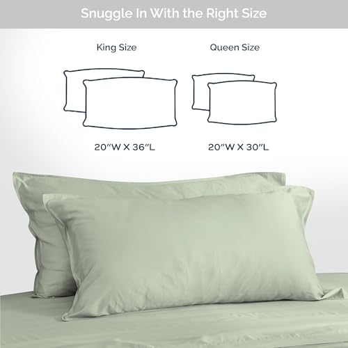 Bamtek Cooling Bamboo Pillowcases Queen Size Set of 2