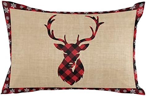 Waterproof Pillow Protector 2 Pack - Black Red Buffalo Plaid