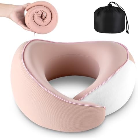 Adjustable Memory Foam Travel Pillow with Knitted Cotton Cover