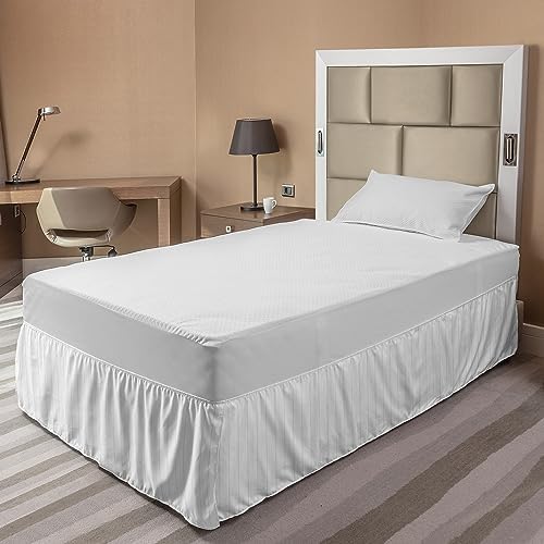 Ambesonne Pale Grey Microfiber Bed Skirt with Wrap Elastic