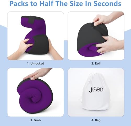 Jiaao Travel Neck Pillow with Eye Mask and Earplugs
