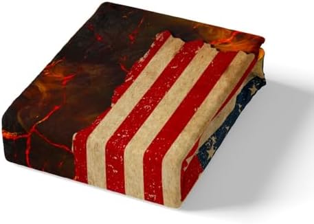 Manfei American Flag Fitted Sheet Queen Size Firefighter Mattress Cover Set