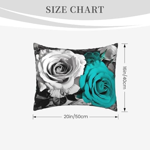 Rose Flowers Pillow Cases Set of 2 - Microfiber Travel Pillowcase with Hidden Zipper