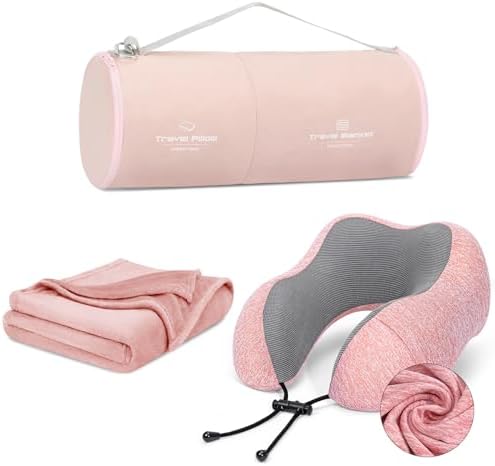 Neck Pillow and Blanket Set for Travel Comfort 1