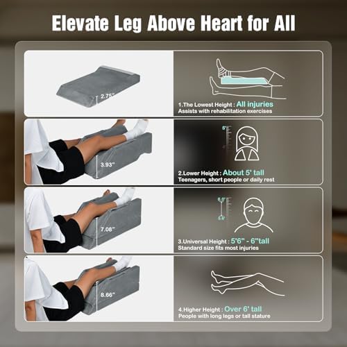 LightEase Adjustable Leg Pillow for Post Surgery Support