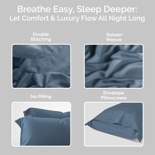Bamtek Cooling Bamboo Pillow Cases Queen Size Set of 2