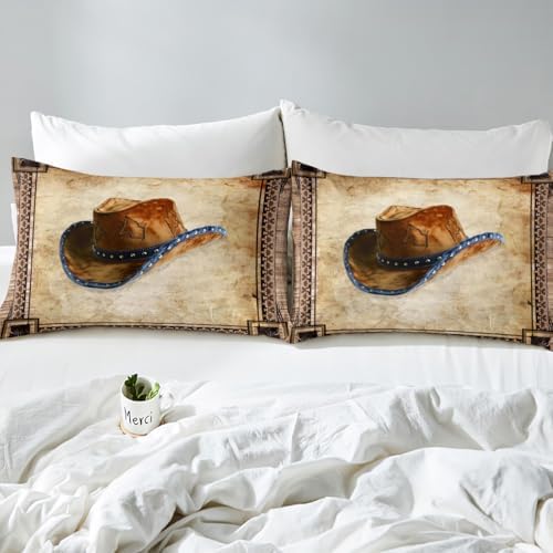 Manfei Western Cowboy Fitted Sheet Queen Size Set 1