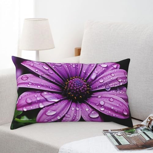 Purple Daisy Pillowcases Set of 2 King Size with Hidden Zipper