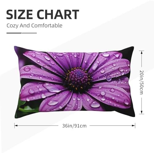 Purple Daisy Pillowcases Set of 2 King Size with Hidden Zipper
