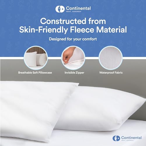 Continental Bedding Feather Down Proof Pillow Protectors Set of 2