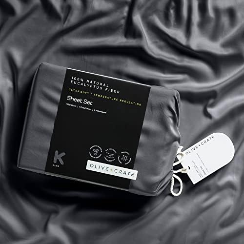 Olive Crate Eucalyptus Sheets Set Charcoal