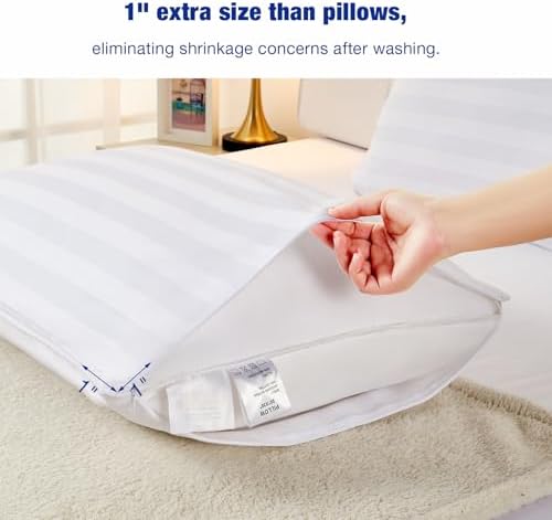 Stnomy Premium Cotton Pillow Protectors 2 Pack Queen Size