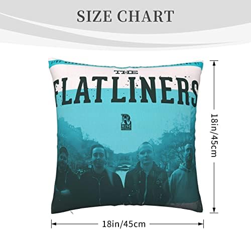 AMIOUDR 18x18 Inch Rock Flatliner Throw Pillow Cover with Hidden Zipper